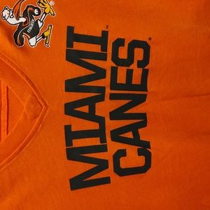 Nike Women's Miami Hurricanes Orange V Neck Tee Size Medium